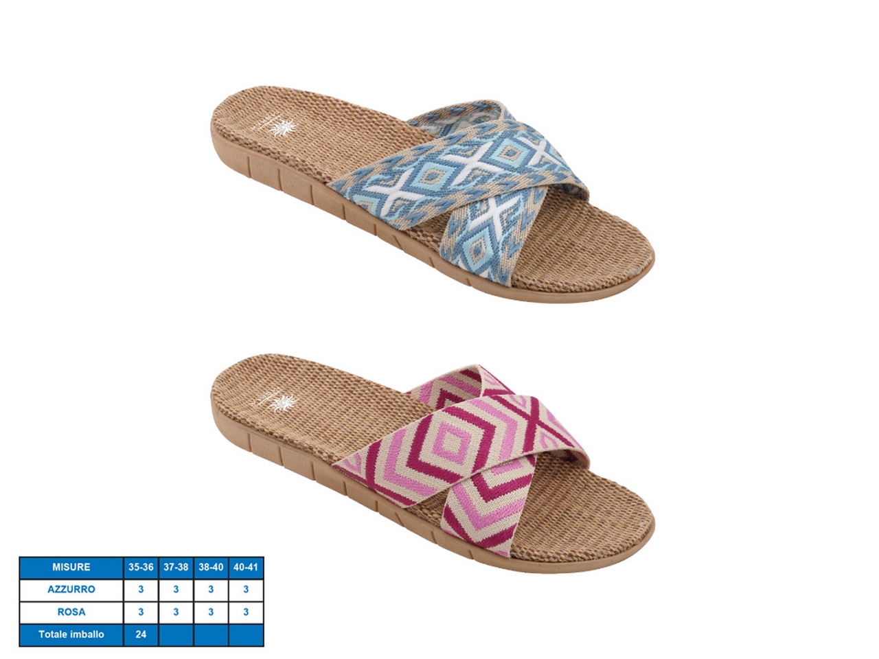 CIABATTA DONNA VIAREGGIO TG 35-41 IN 2 ASS.