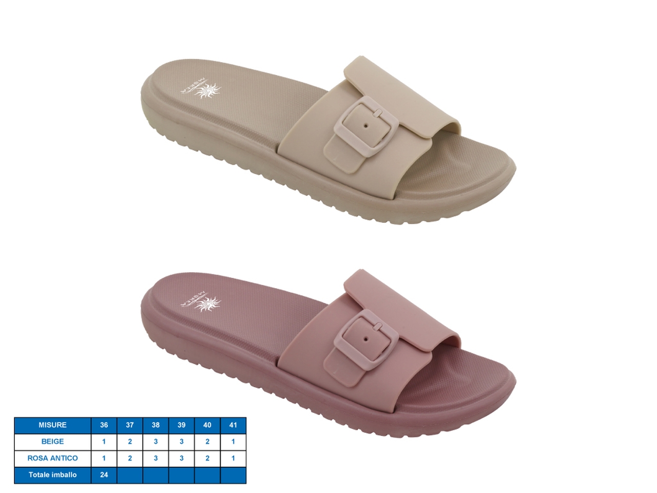 CIABATTA DONNA MAURITIUS TG 36-41 IN 2 ASS.