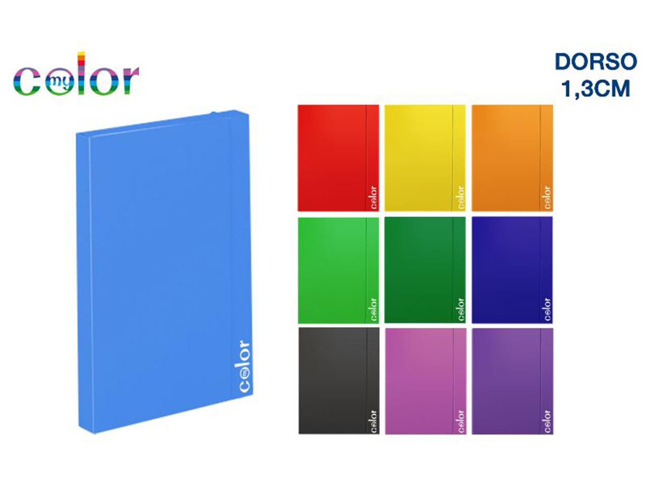 CARTELINA A4 CON ELASTICO 200GR D.1,3 IN 10 ASS.