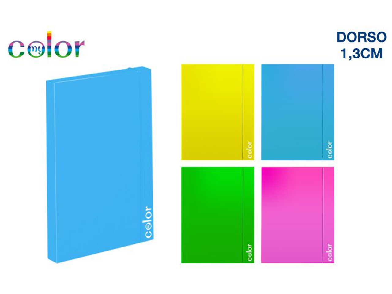 CARTELLINA A4 CON ELASTICO 200GR D.1,3 FLUO