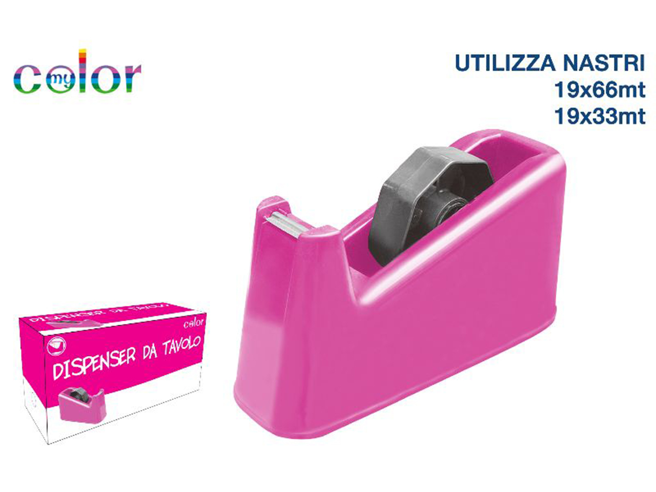 DISTRIBUTORE PER NASTRO DA TAVOLO 21X10CM ROSA