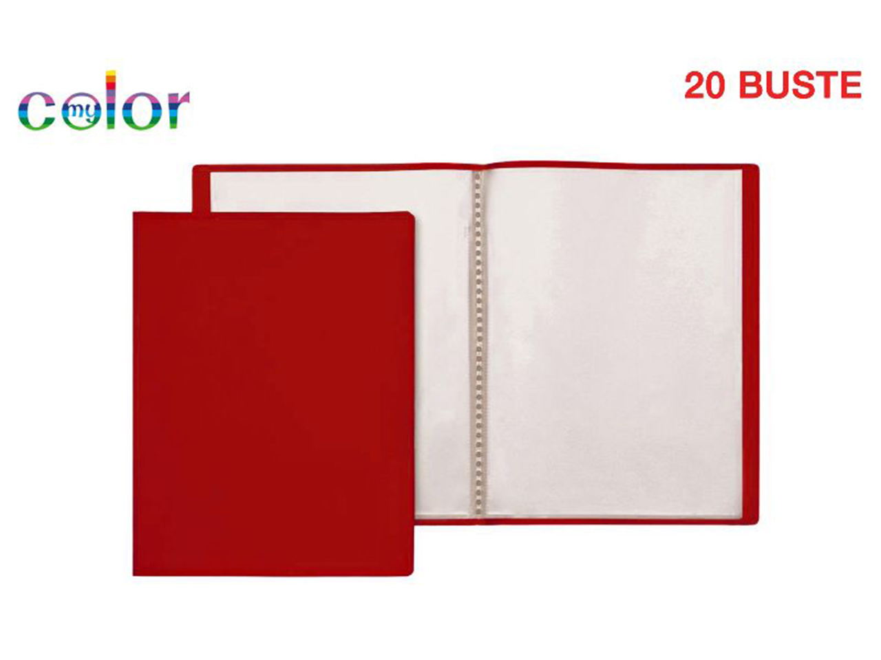 PORTALISTINI A4 CON 20 BUSTE ROSSO
