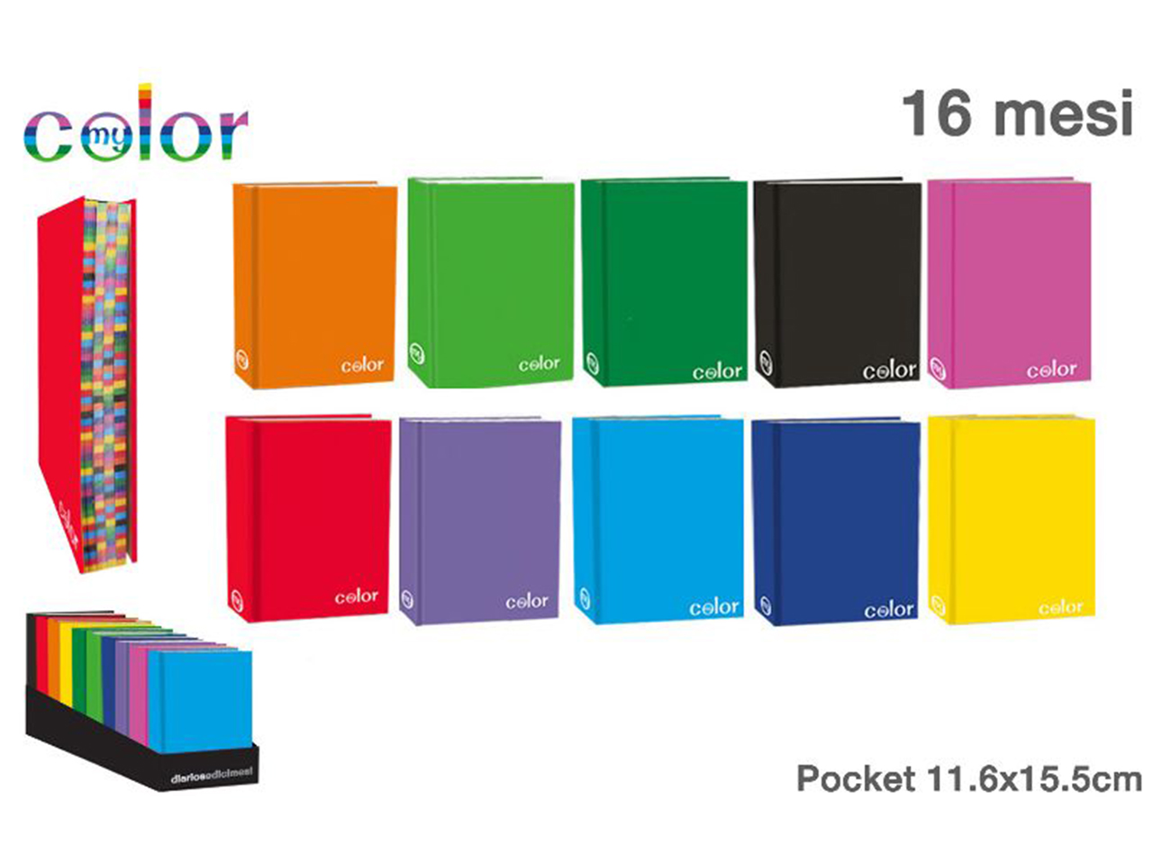DIARIO MYCOLOR 11,6X15,5CM 16 MESI