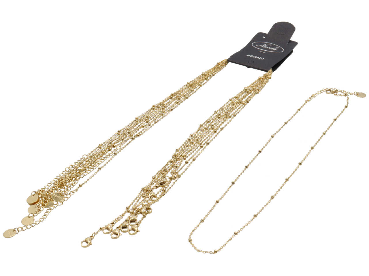 COLLANE CON SFERETTE 45CM ORO SET DA 10 COLLANE COLLANE CON SFERETTE 45CM ORO SET DA 10 COLLANE