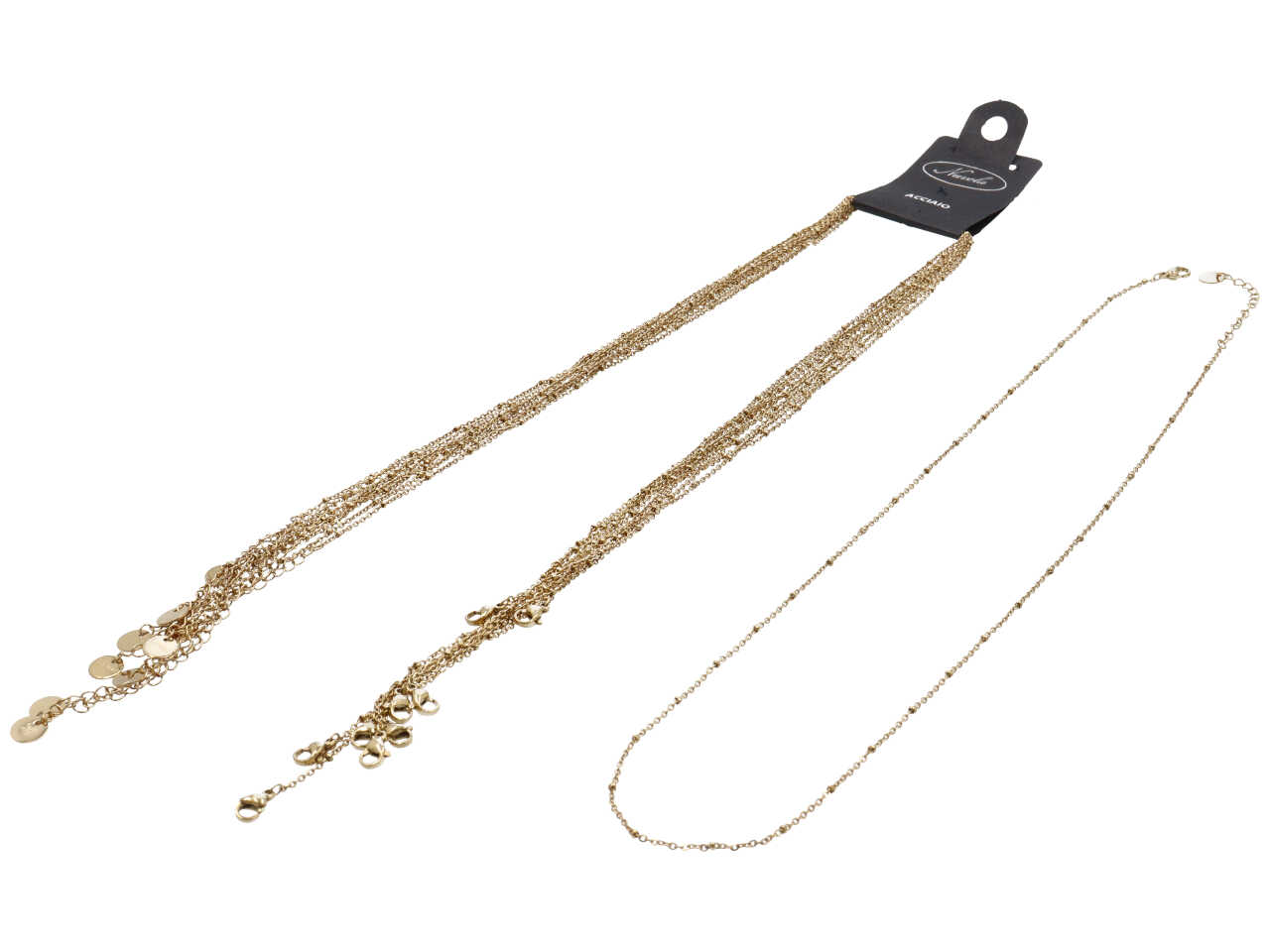 COLLANE CON SFERETTE 60CM ORO SET DA 10 COLLANE COLLANE CON SFERETTE 60CM ORO SET DA 10 COLLANE