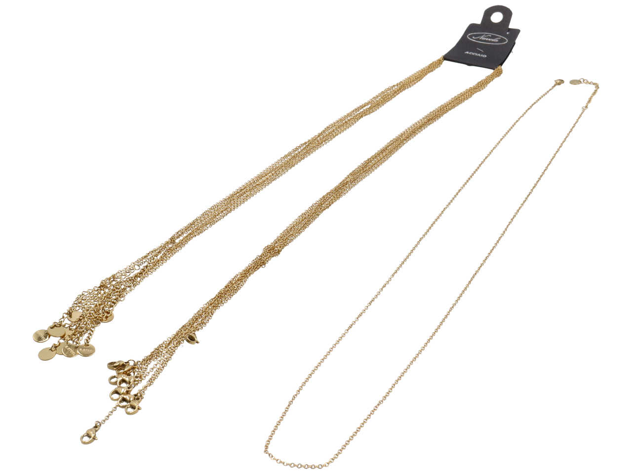 COLLANE ACCIAIO 80CM ORO SET DA 10 COLLANE COLLANE ACCIAIO 80CM ORO SET DA 10 COLLANE