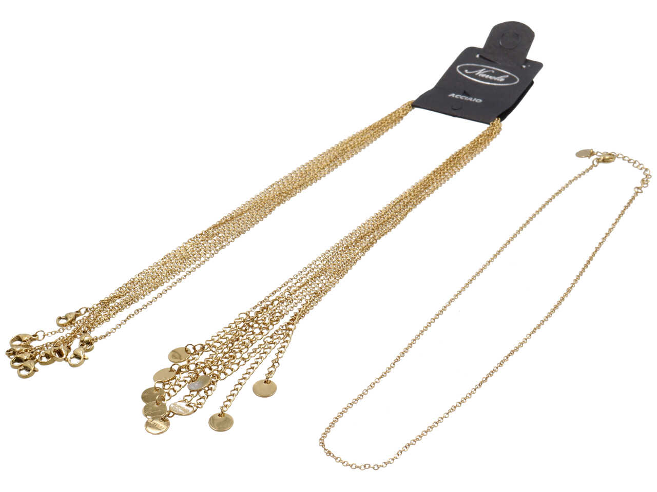 COLLANE ACCIAIO 45CM ORO SET DA 10 COLLANE COLLANE ACCIAIO 45CM ORO SET DA 10 COLLANE