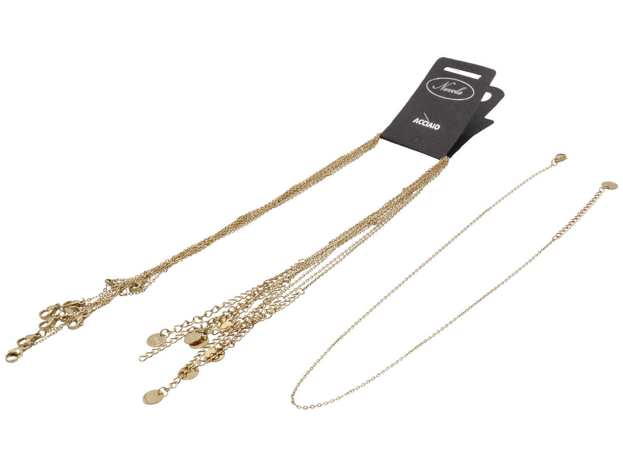 COLLANE ACCIAIO 38CM ORO SET DA 10 COLLANE COLLANE ACCIAIO 38CM ORO SET DA 10 COLLANE