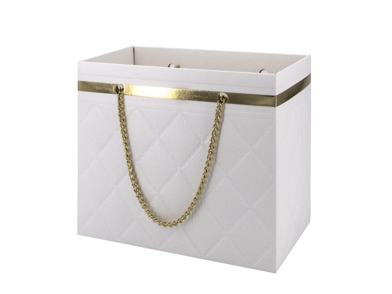 BORSETTA PLAS. 18X10X15CM C/CATENA BIANCO PKBAG7 B