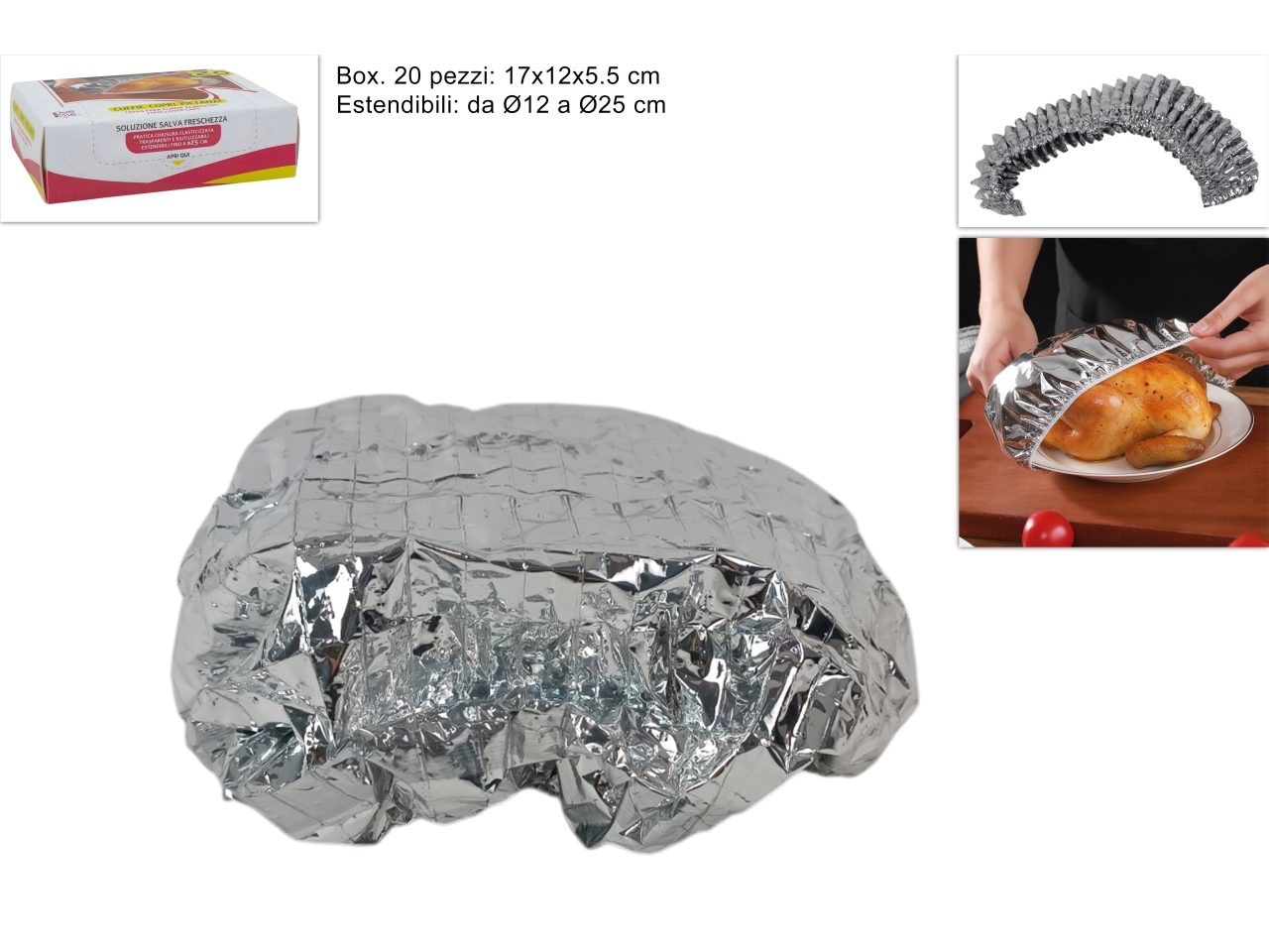 CUFFIE COPRICIBO IN ALLUMINIO 20PZ DEV25020191