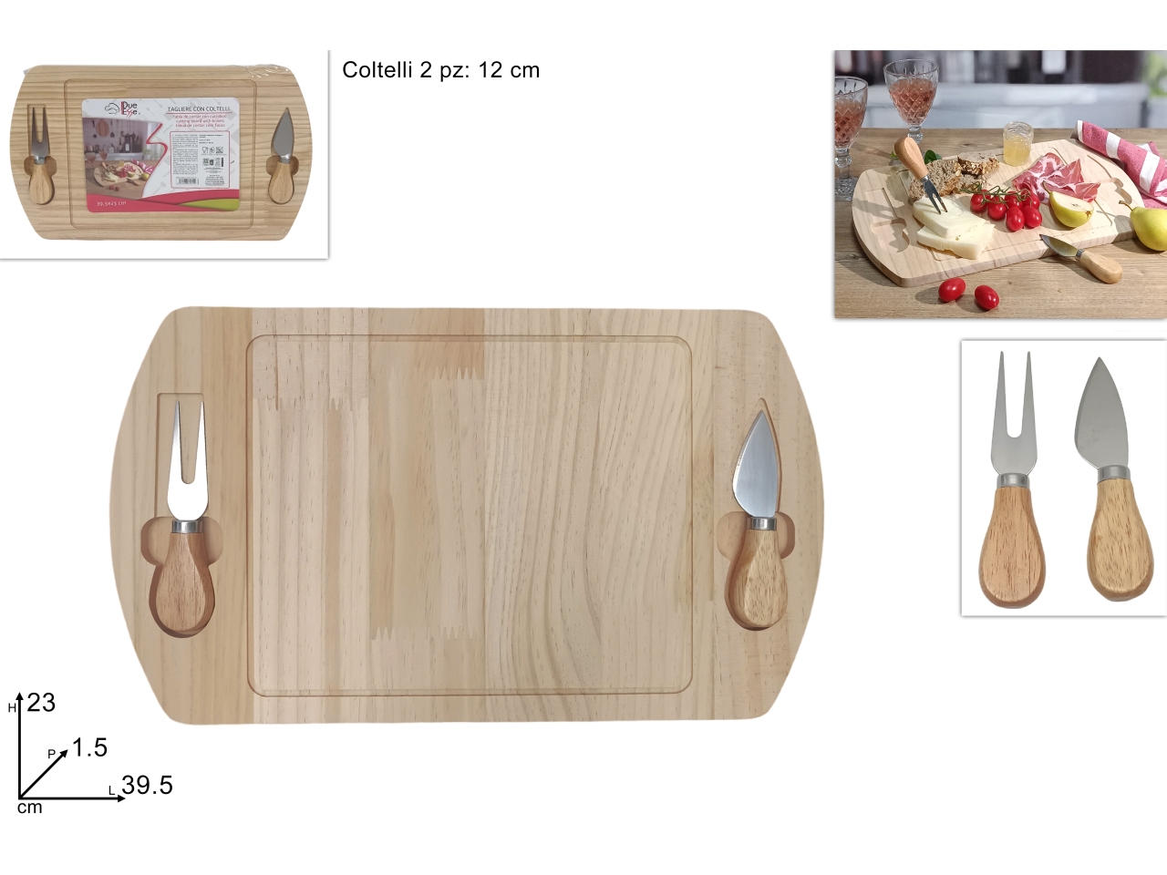 TAGLIERE LEGNO 39,5X23 C/2 COLTELLINI DEV24008191 TAGLIERE LEGNO 39,5X23 C/2 COLTELLINI DEV24008191