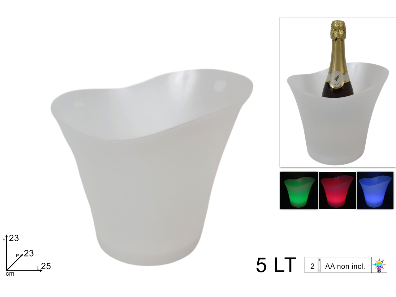 SECCHIELLO PORTAGHIACCIO 5L C/LUCE DEV26000011 SECCHIELLO PORTAGHIACCIO 5L C/LUCE DEV26000011