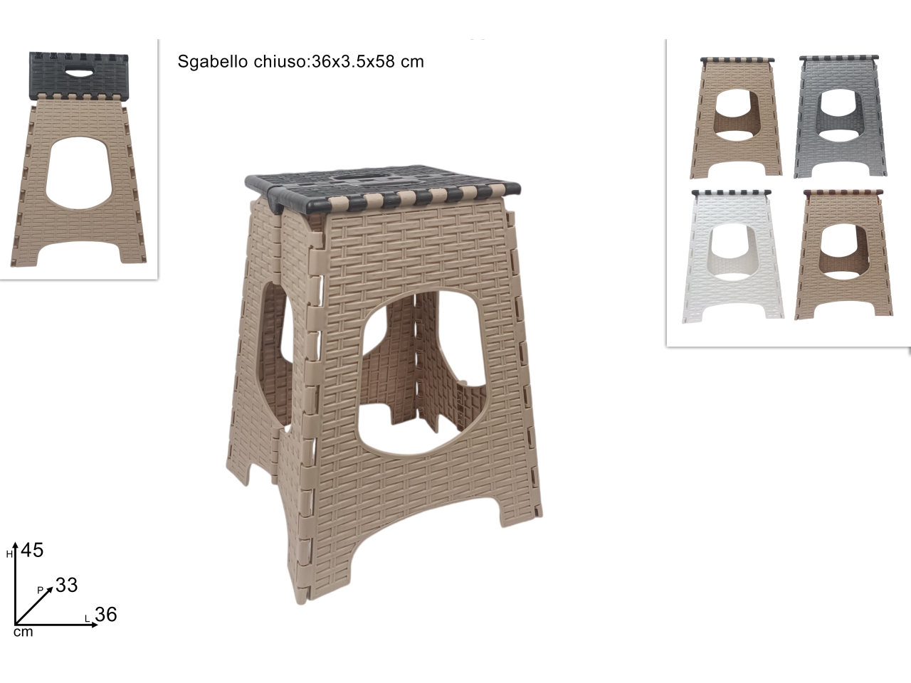 SGABELLO RICHIUDIBILE 45CM 4COLORI DEV23022631