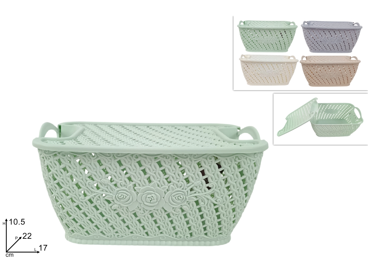 CESTINO RETT. 17X22CM C/COPERC.4COL DEV24001901