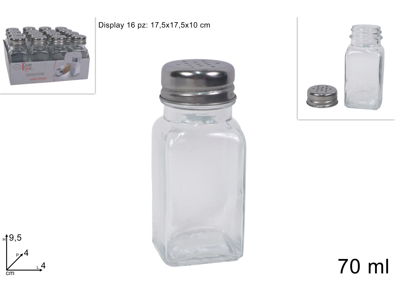 DOSATORE VETRO SALE/PEPE 70ML DEV24010231 DOSATORE VETRO SALE/PEPE 70ML DEV24010231