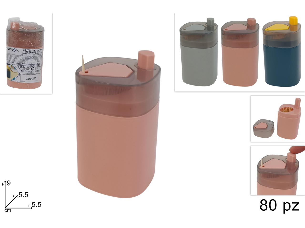 STUZZICADENTI 80PZ C/DISPENSER COL.ASS.DEV23016641