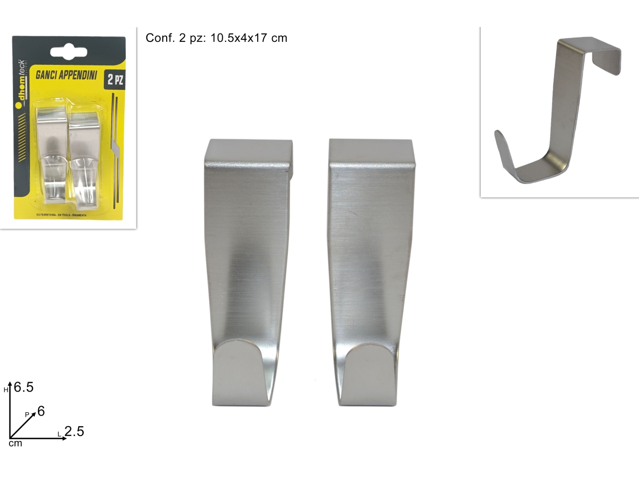 GANCI APPENDINI ACCIAIO 2PZ DEV14004361 GANCI APPENDINI ACCIAIO 2PZ DEV14004361