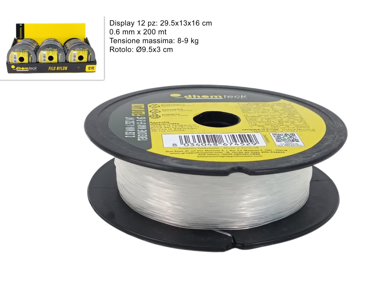 BOBINA FILO NYLON 0,6MMX200MT DEV24020971