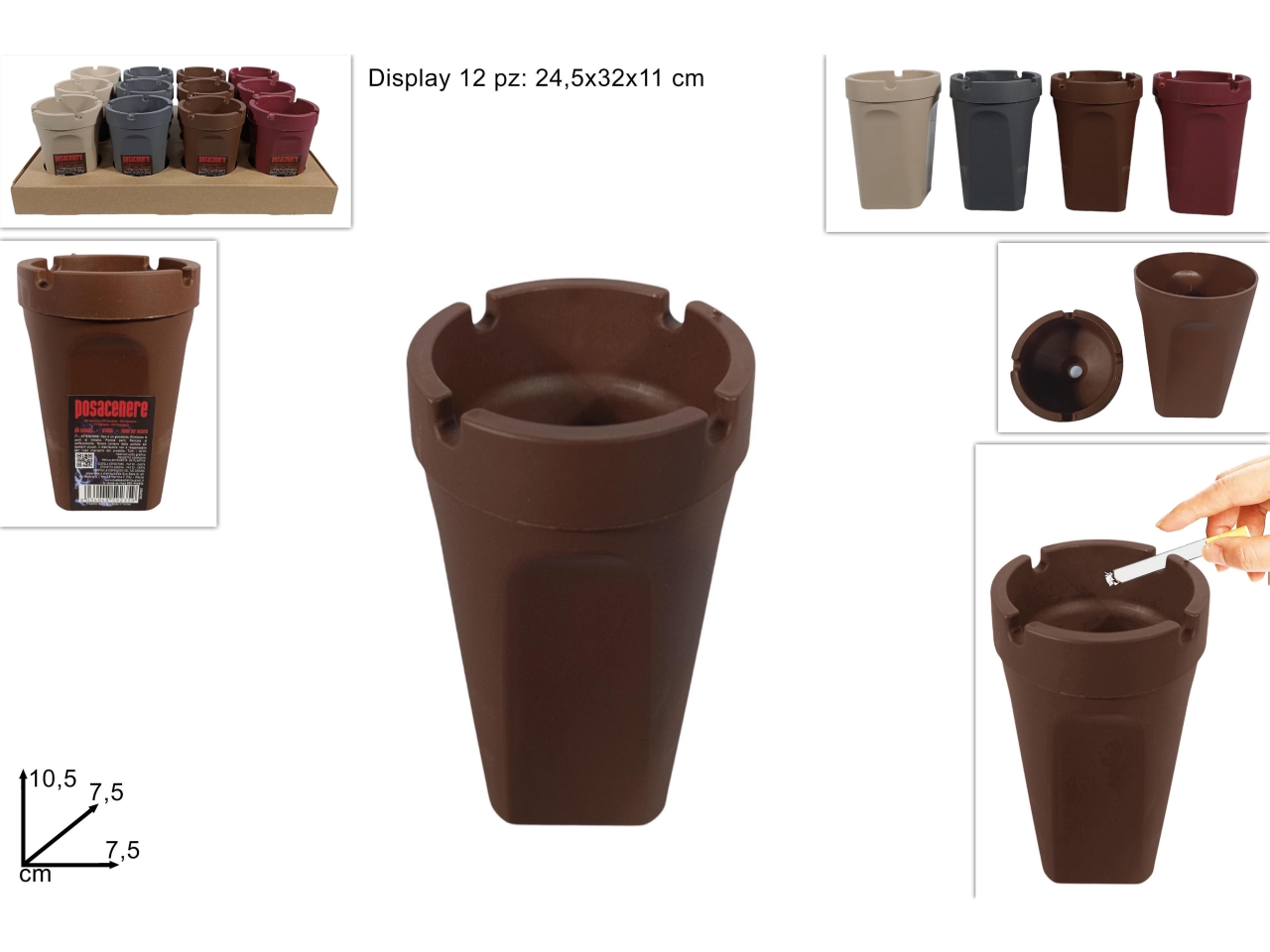 POSACENERE PLASTICA 7,5XH.10,5CM 4COL. DEV22007071 POSACENERE PLASTICA 7,5XH.10,5CM 4COL. DEV22007071