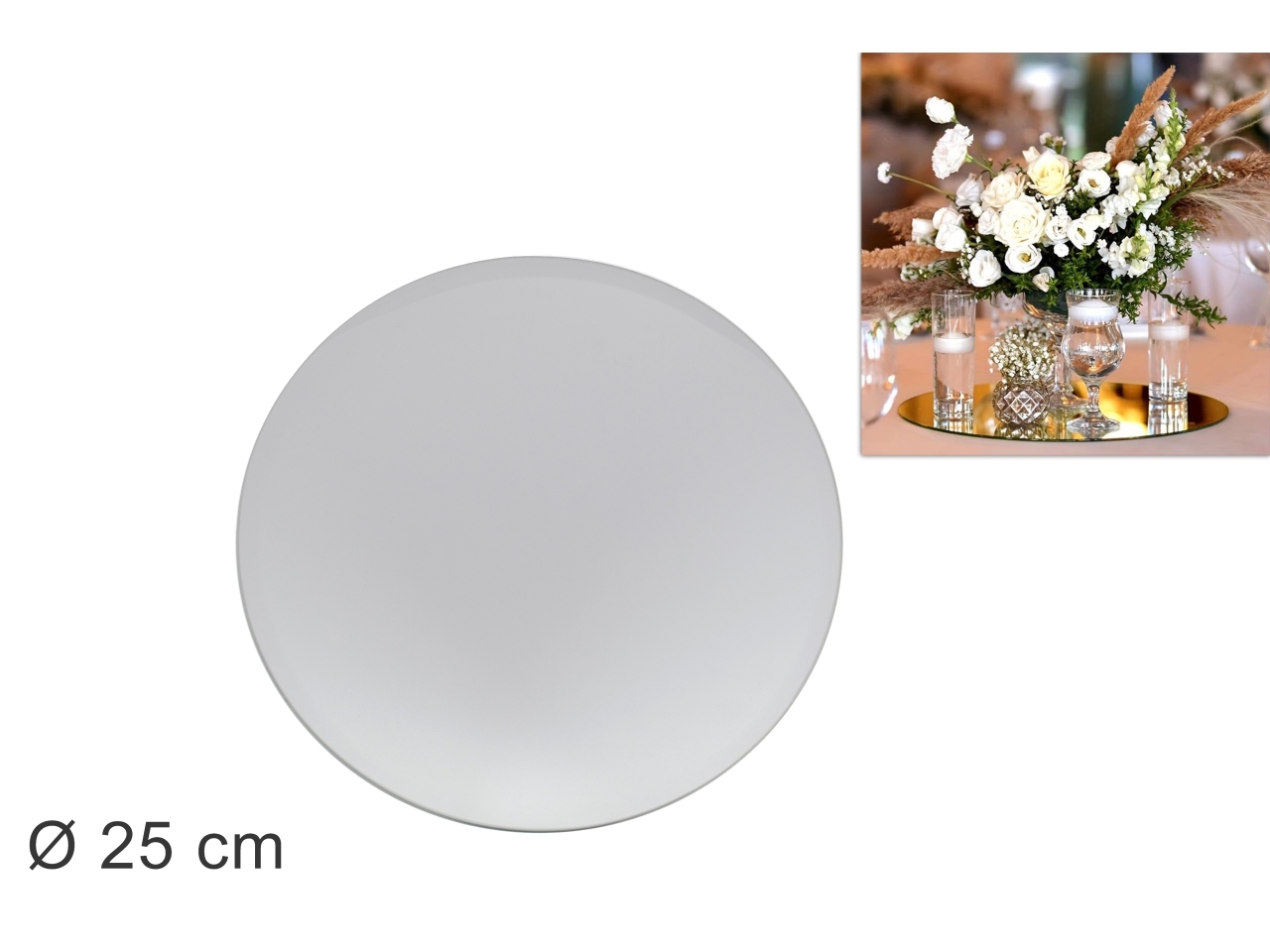 SPECCHIO PER DECORAZIONE TONDO 25CM DSO17000091
