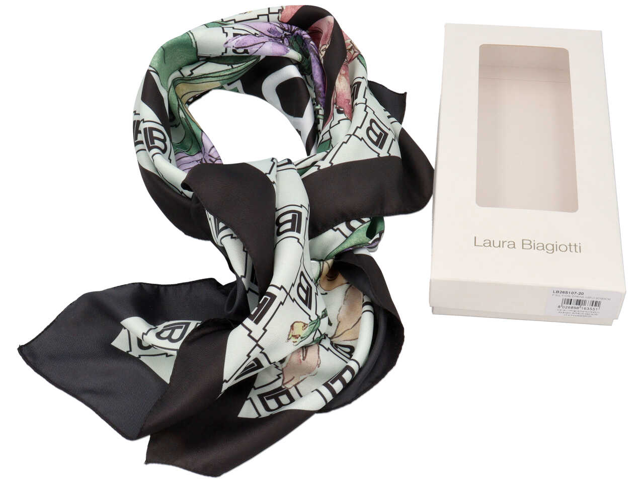 FOULARD FIORI SPRING NERO 90X90CM FOULARD FIORI SPRING NERO 90X90CM