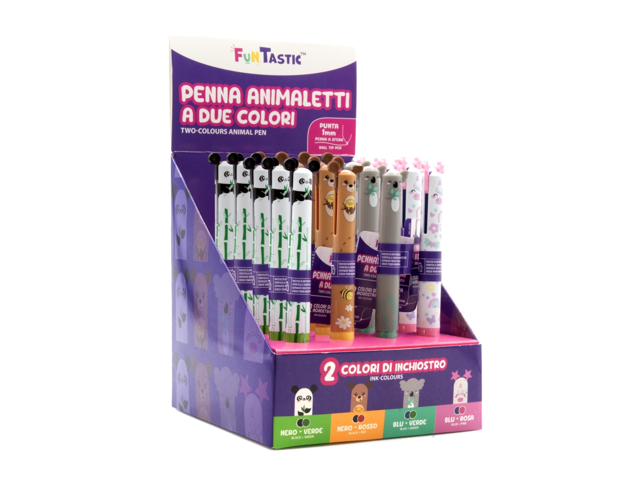 PENNA BICOLORE ANIMALETTI ASSORTITA CREAS308