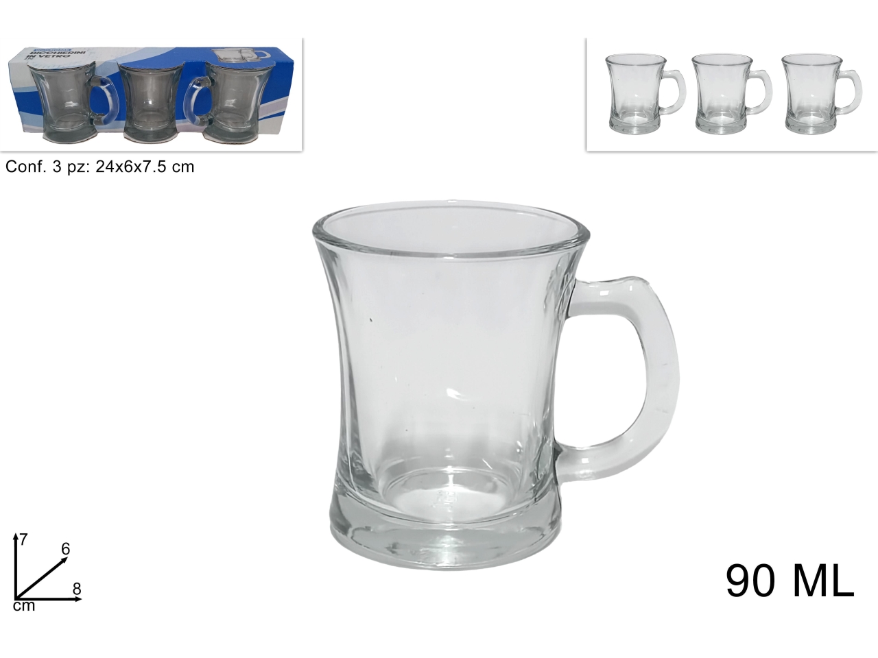 BICCHIERINI VETRO 90ML 3PZ DEV23004941 BICCHIERINI VETRO 90ML 3PZ DEV23004941
