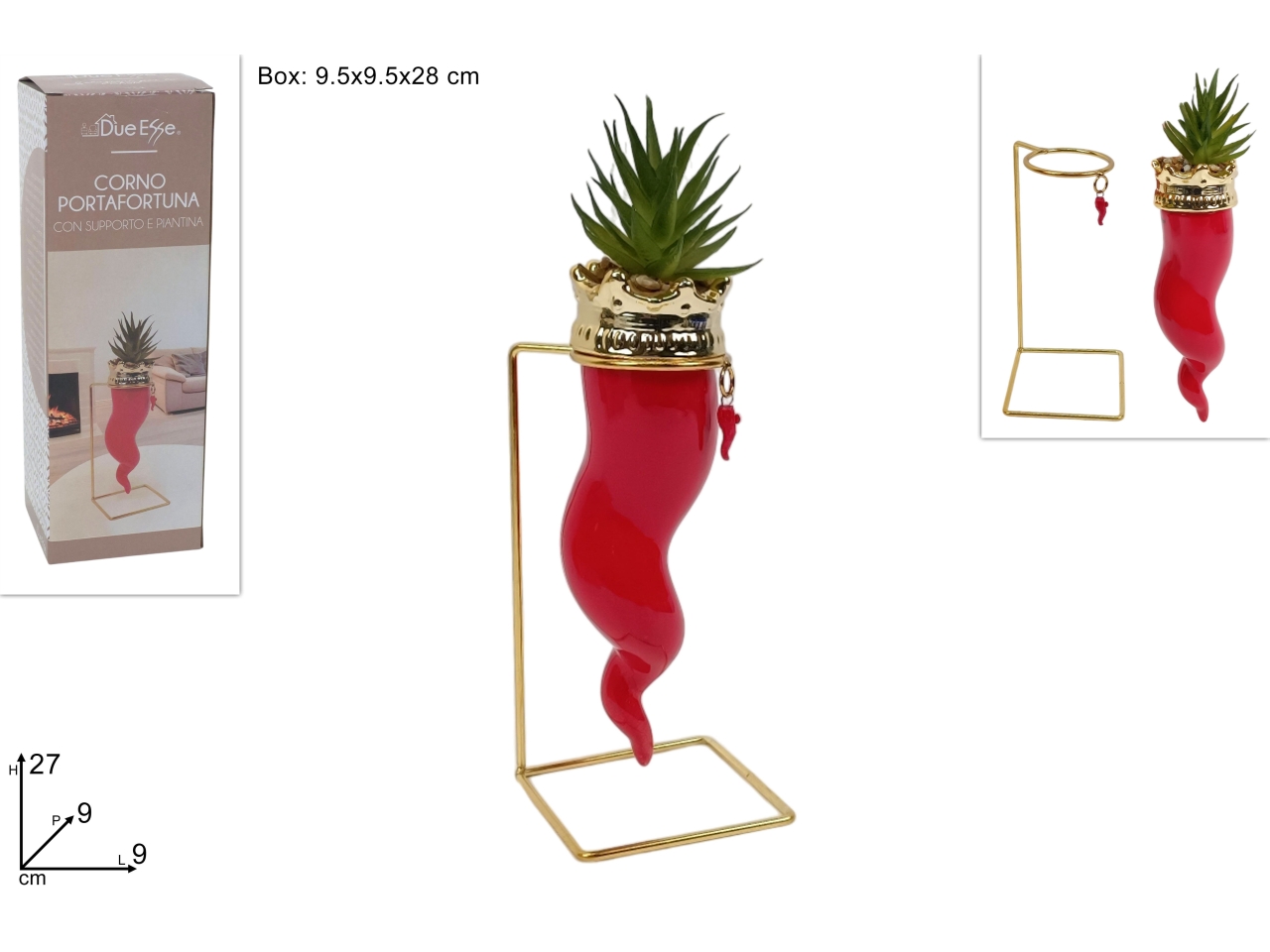 CORNO ROSSO CERAMICA C/PIANTA E BASE DEV25012271