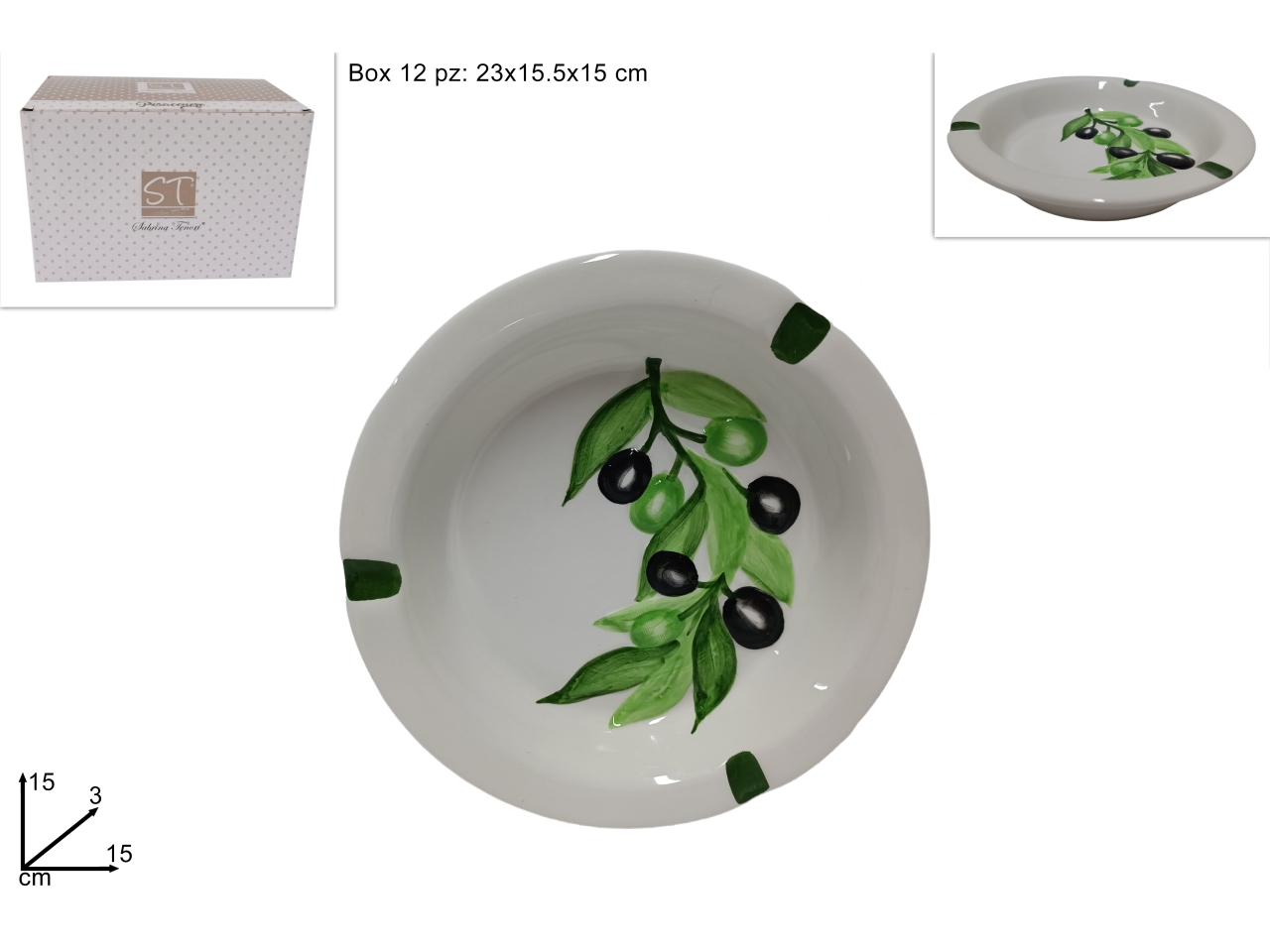 POSACENERE CERAMICA TONDO C/OLIVE DEV18012512 POSACENERE CERAMICA TONDO C/OLIVE DEV18012512