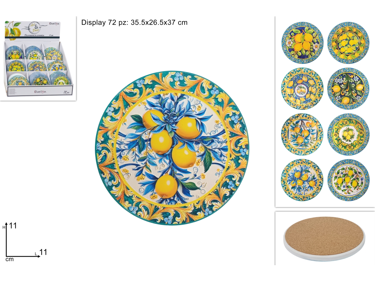 SOTTOBICCHIERE TONDO LIMONI 11CM ASS. DEV25012281 SOTTOBICCHIERE TONDO LIMONI 11CM ASS. DEV25012281