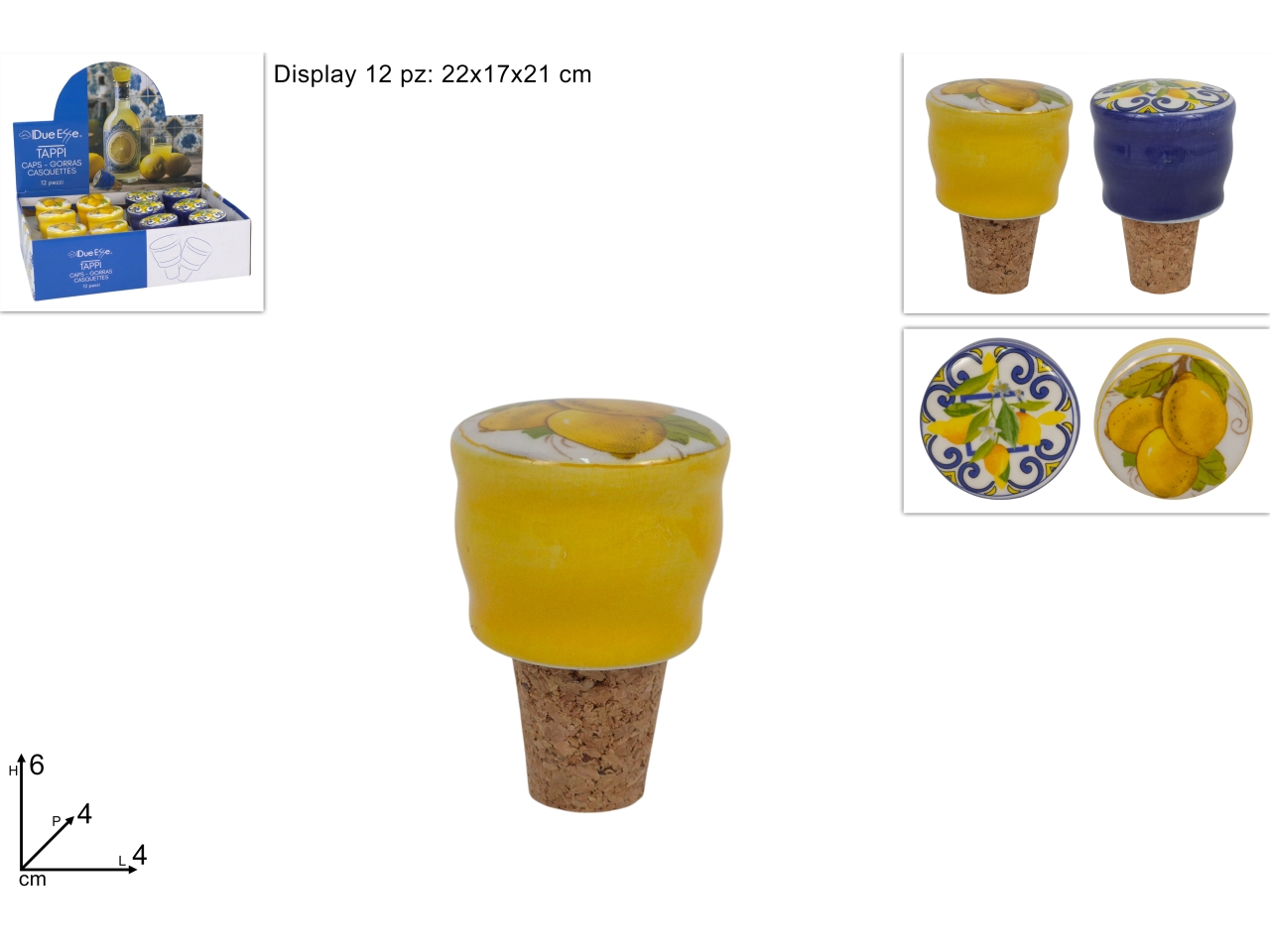 TAPPO SUGHERO CERAMICA C/LIMONI 2ASS DEV19005411