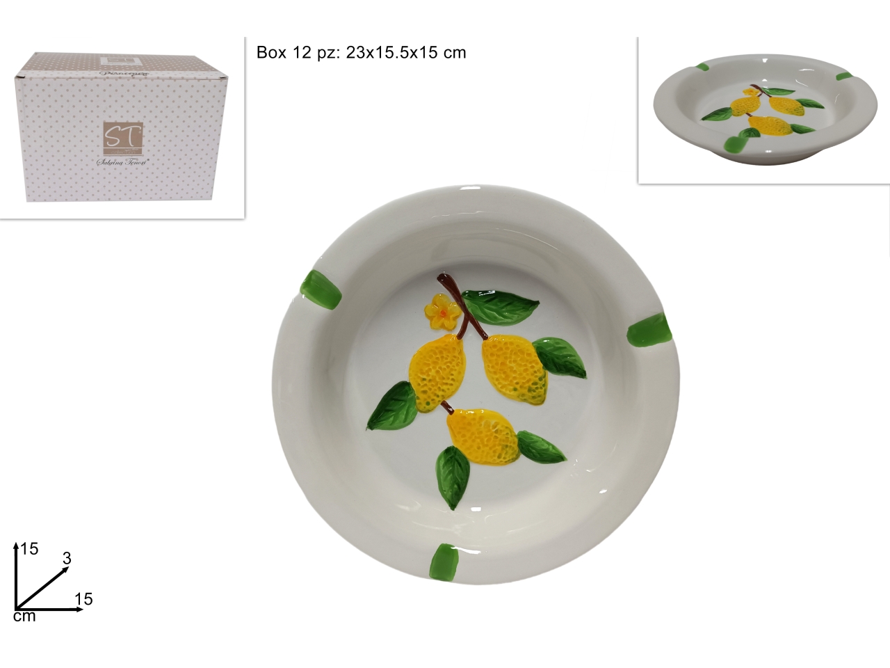 POSACENERE TONDO DECORO LIMONI DEV24000421 POSACENERE TONDO DECORO LIMONI DEV24000421