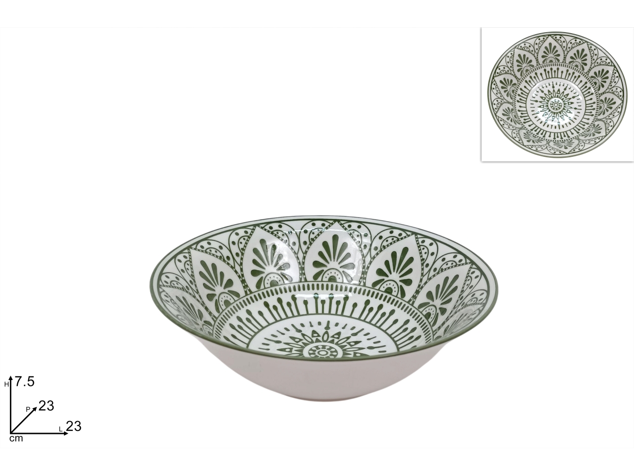 INSALATIERA 23CM FIORE STILIZ.VERDE DEV25019061 INSALATIERA 23CM FIORE STILIZ.VERDE DEV25019061