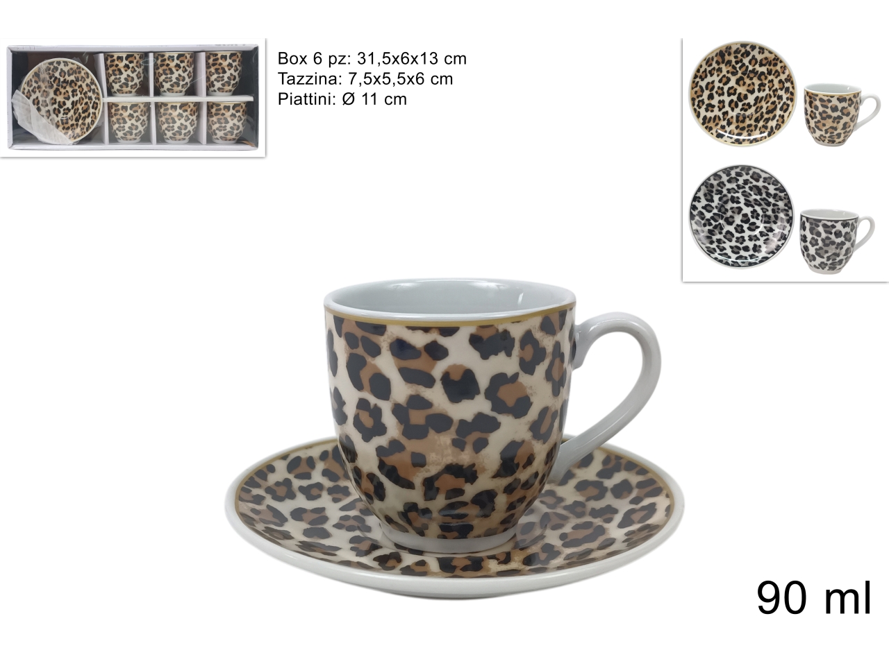 TAZZINE C/PIATTINO 6PZ MACULATE 2ASS. DEV25009631