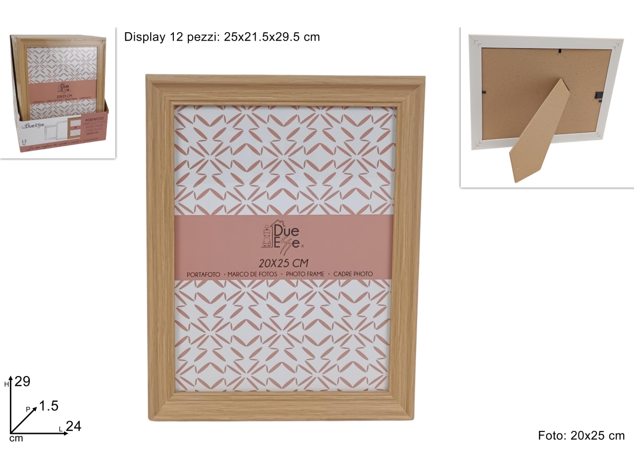 PORTAFOTO EFF. LEGNO NATURALE 20X25CM DEV25000591