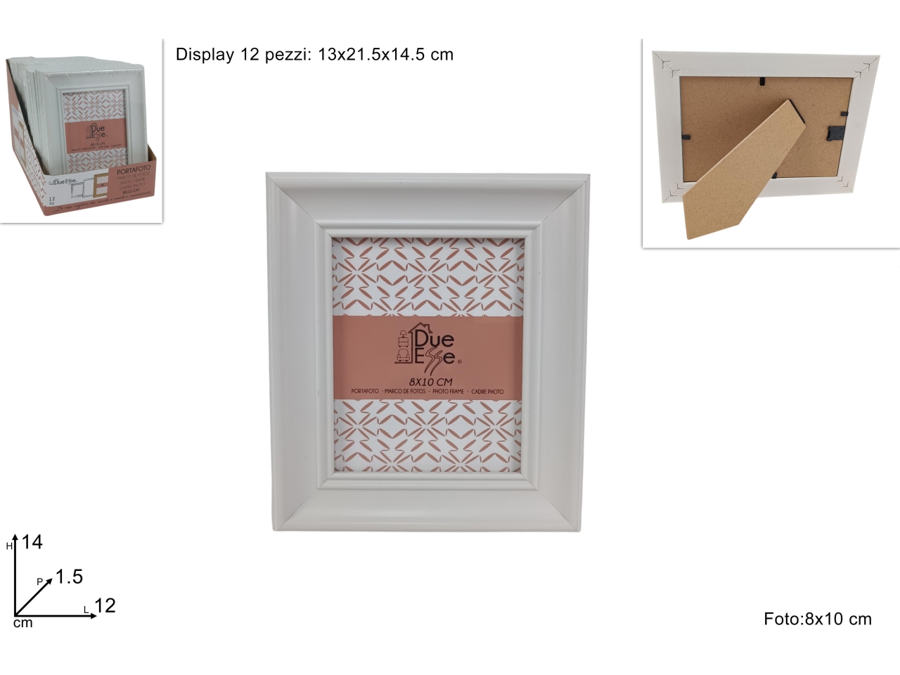 PORTAFOTO EFF. LEGNO BIANCO 8x10CM DEV25000601