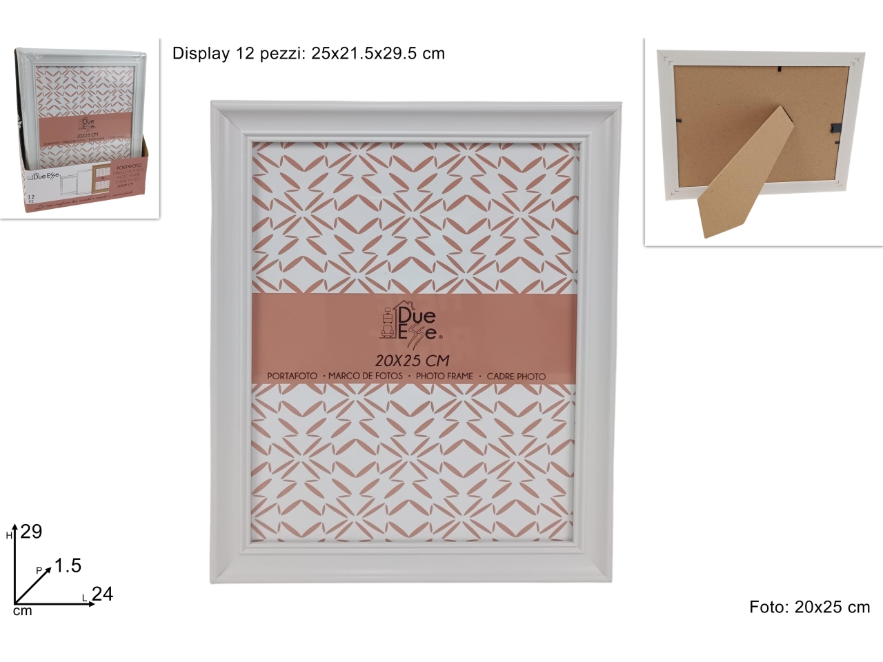 PORTAFOTO EFF. LEGNO BIANCO 20X25CM DEV25000641