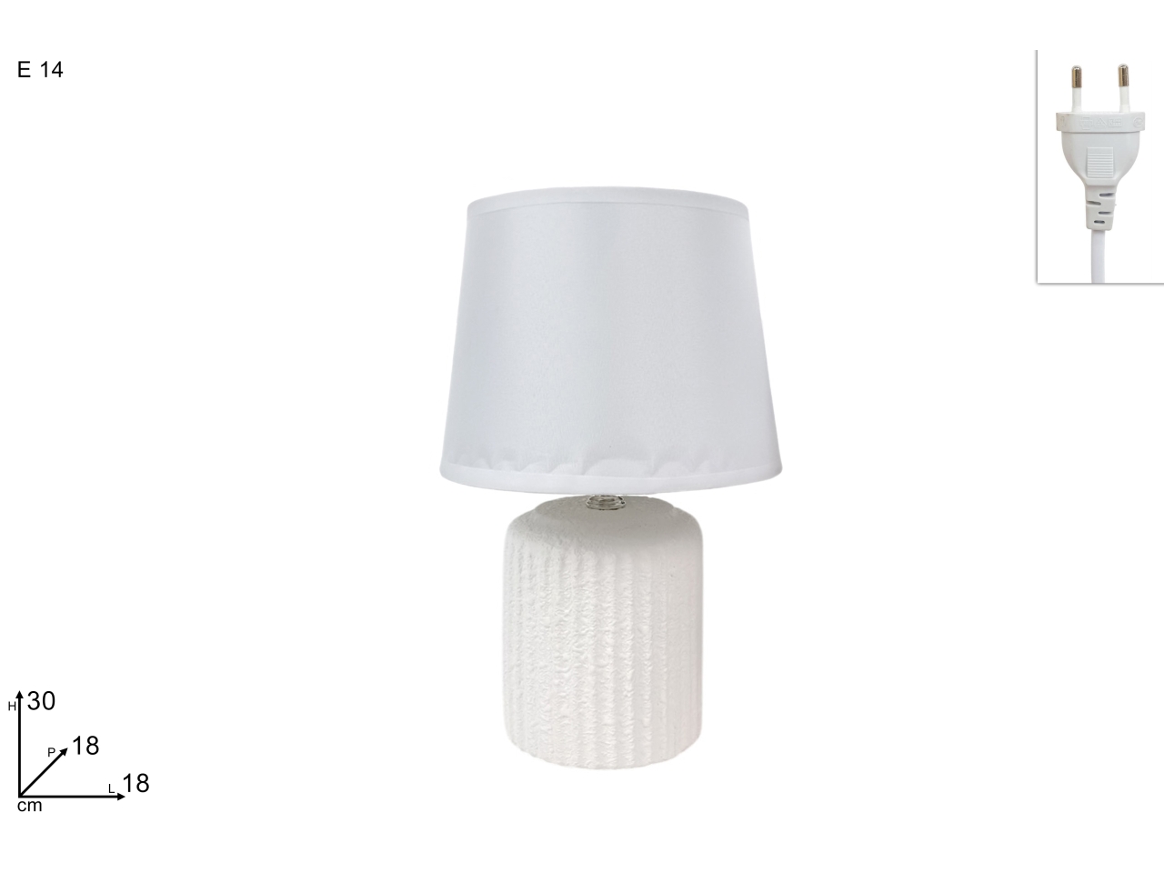 LUME CERAMICA RIGATO 30CM BIANCO DEV26000561