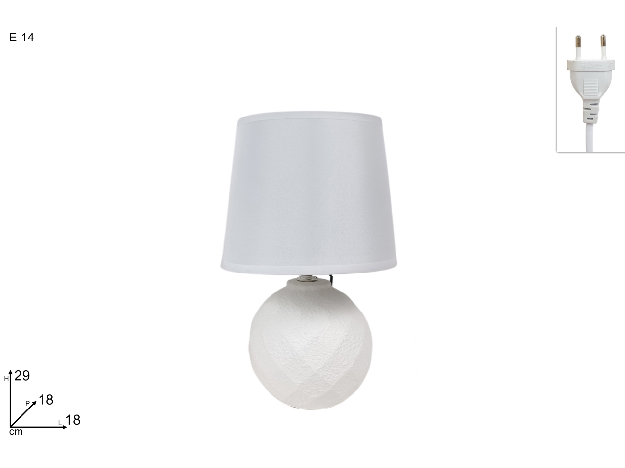 LUME CERAMICA A ROMBI 29CM BIANCO DEV26000601