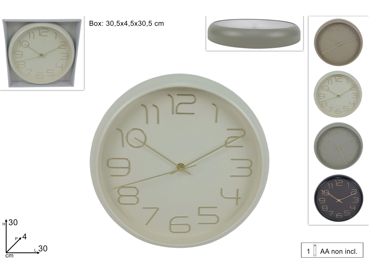 OROLOGIO DA MURO D.30CM 4COL DEV25009441