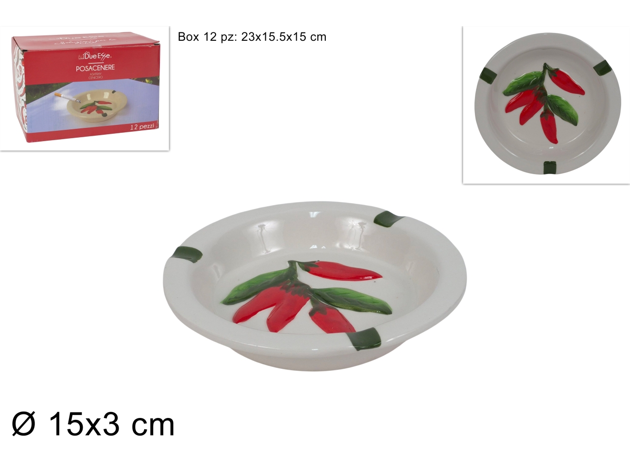 POSACENERE TONDO C/PEPERONCINI DEV18012511 POSACENERE TONDO C/PEPERONCINI DEV18012511