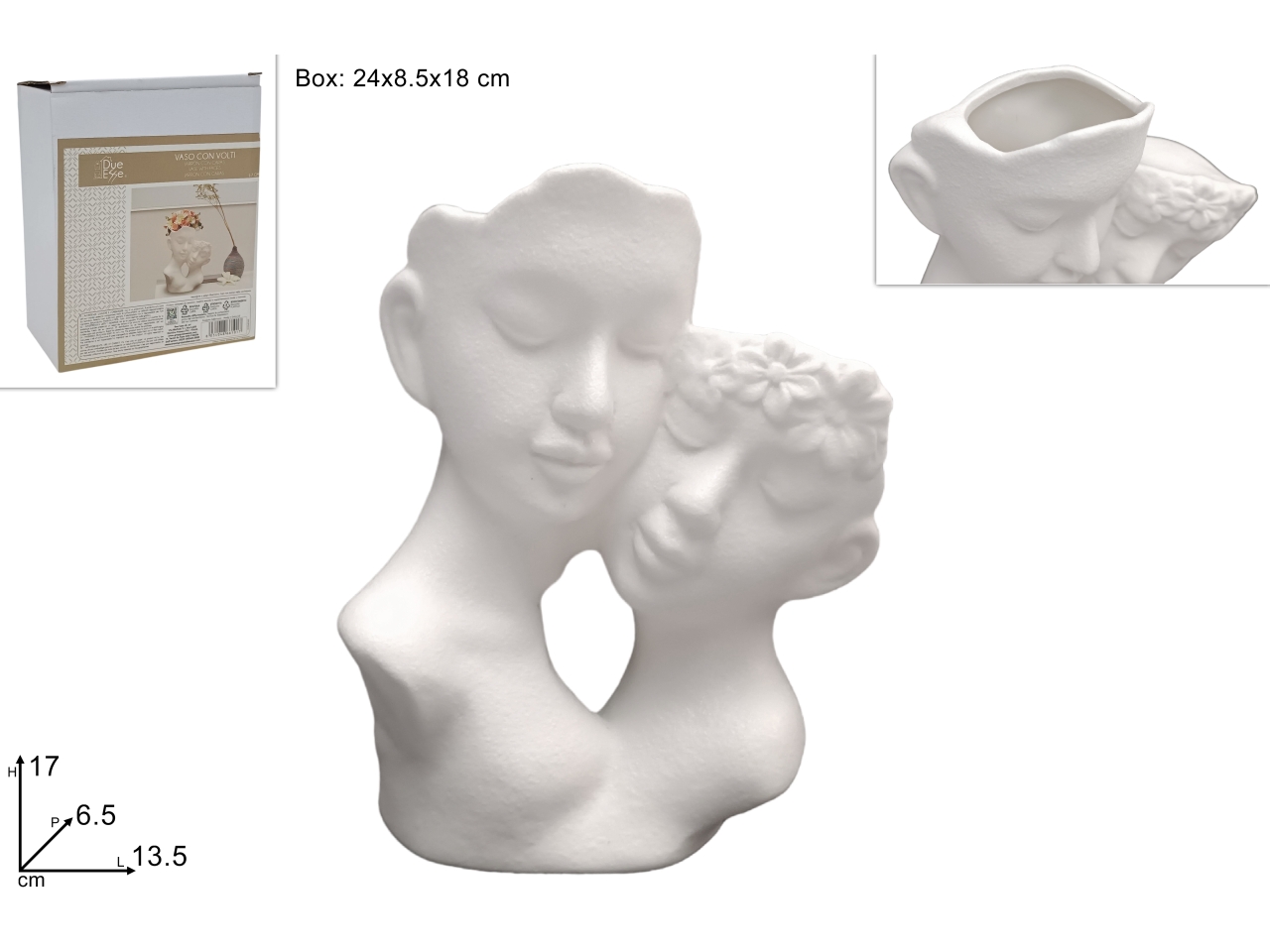 VASO CON VISI 17CM BIANCO DEV24012081