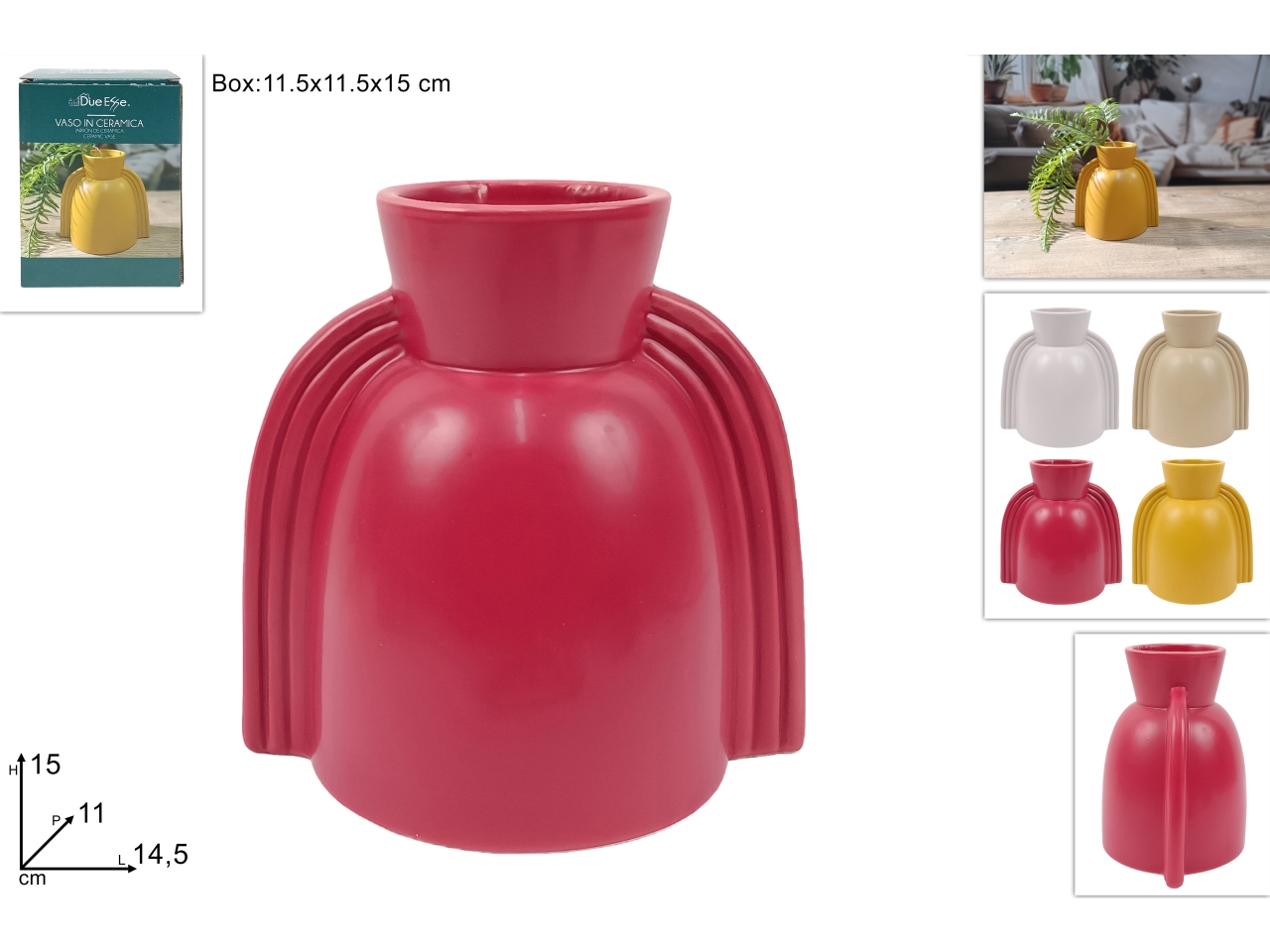 VASO CERAMICA 15CM 4 COL DEV24010241 VASO CERAMICA 15CM 4 COL DEV24010241