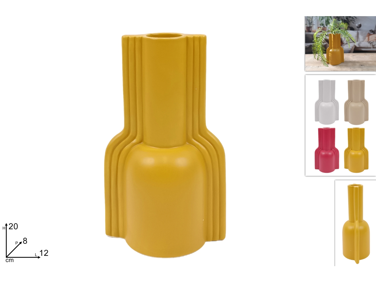 VASO CERAMICA 20CM 4 COL DEV24010251 VASO CERAMICA 20CM 4 COL DEV24010251