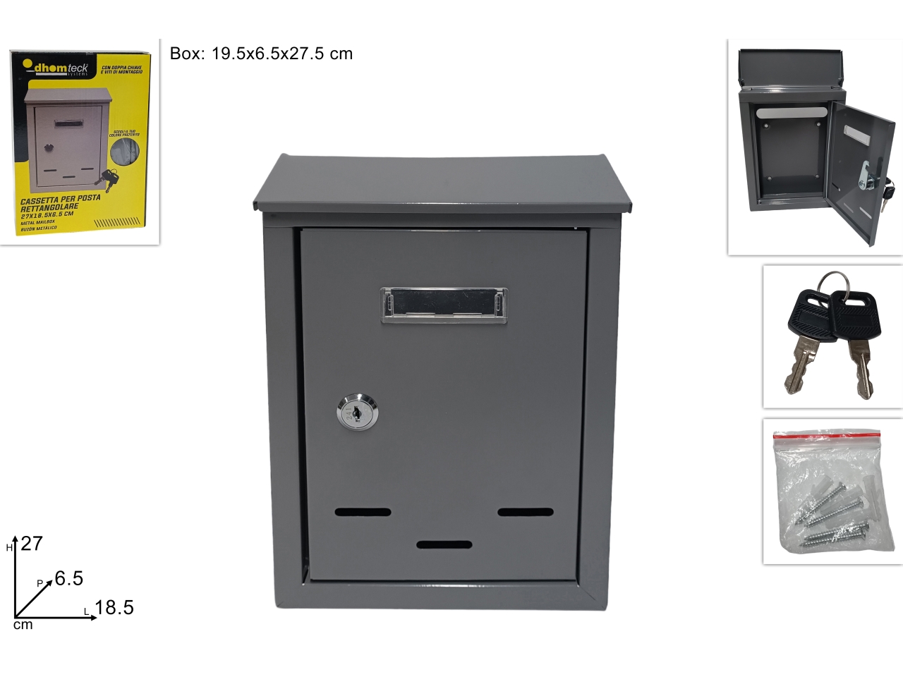 CASSETTA PER POSTA27X18,5X6,5CM GRIGIO DEV23007343