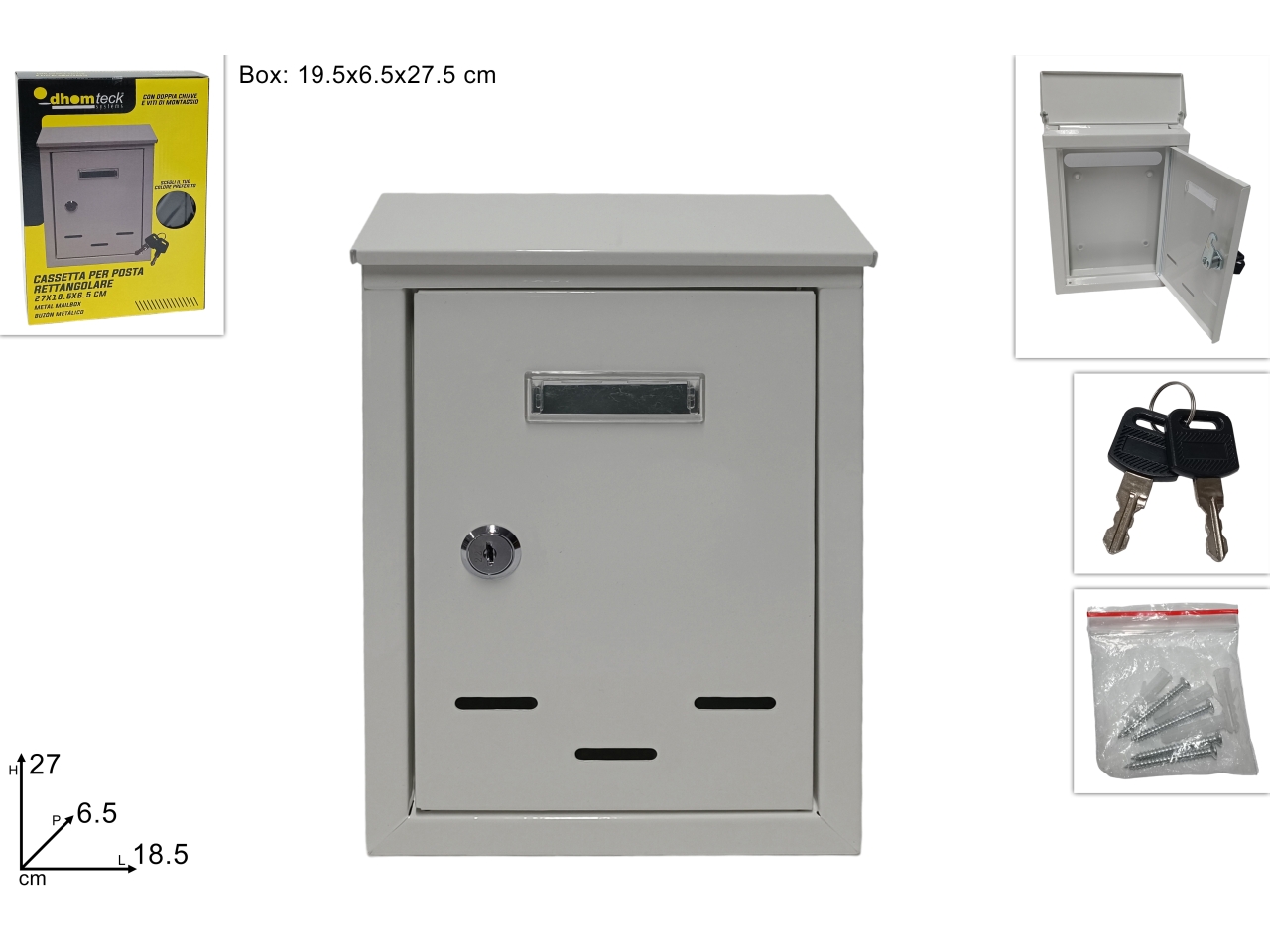 CASSETTA PER POSTA27X18,5X6,5CM BIANCO DEV23007341