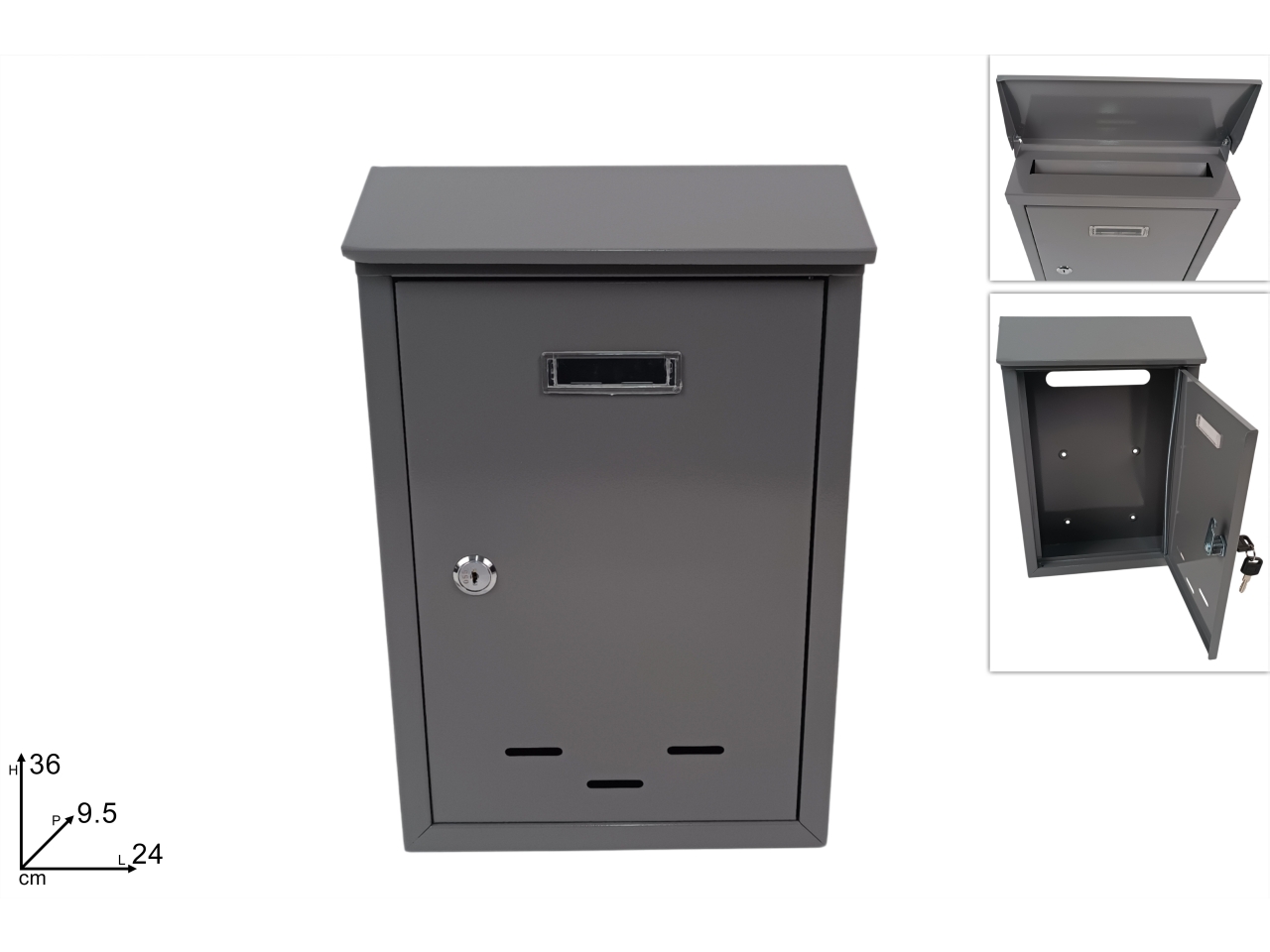 CASSETTA PER POSTA 36X24X9,5CM GRIGIO DEV25019941