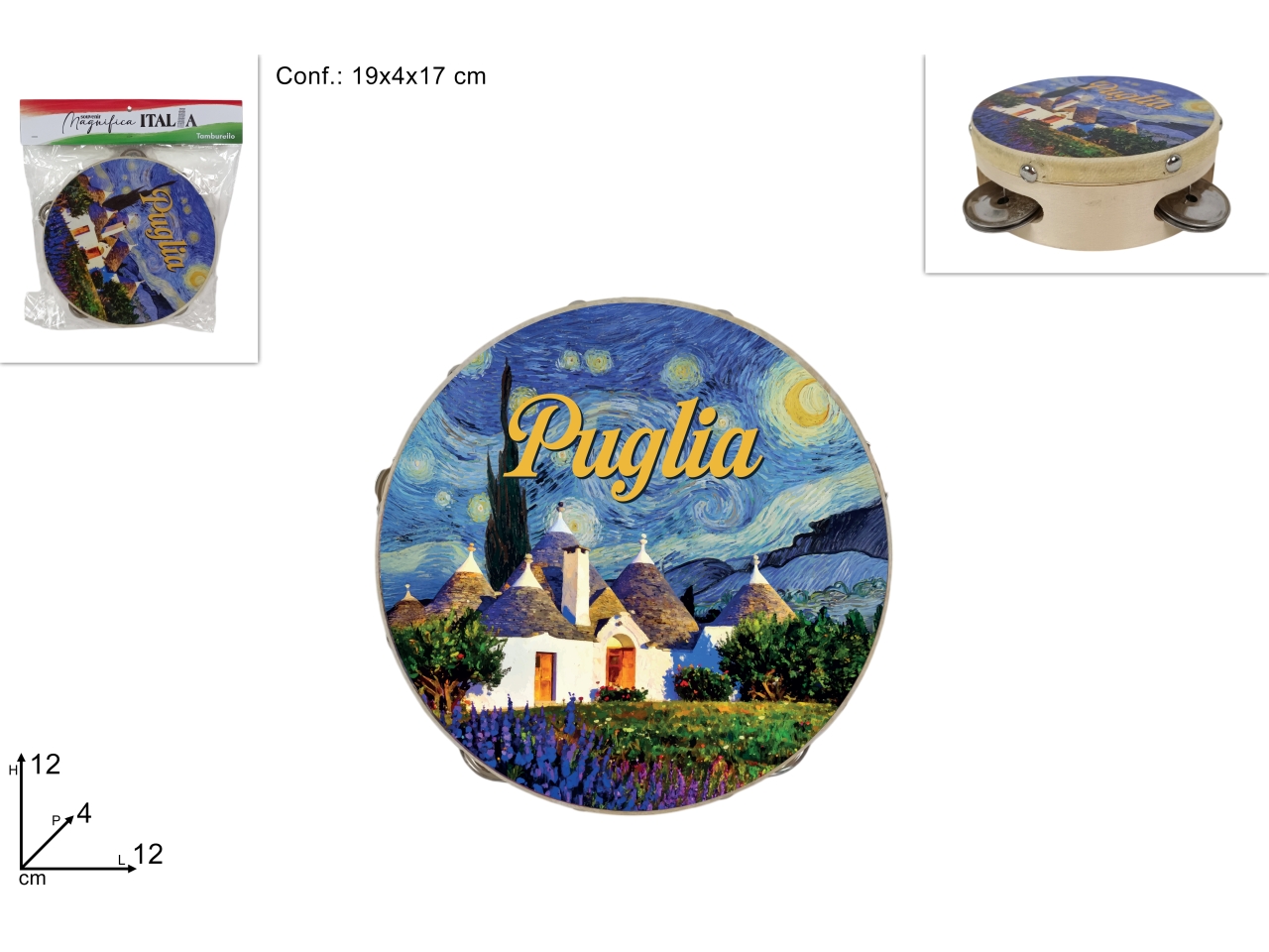 TAMBURELLO 12CM PUGLIA DEV25015201 TAMBURELLO 12CM PUGLIA DEV25015201