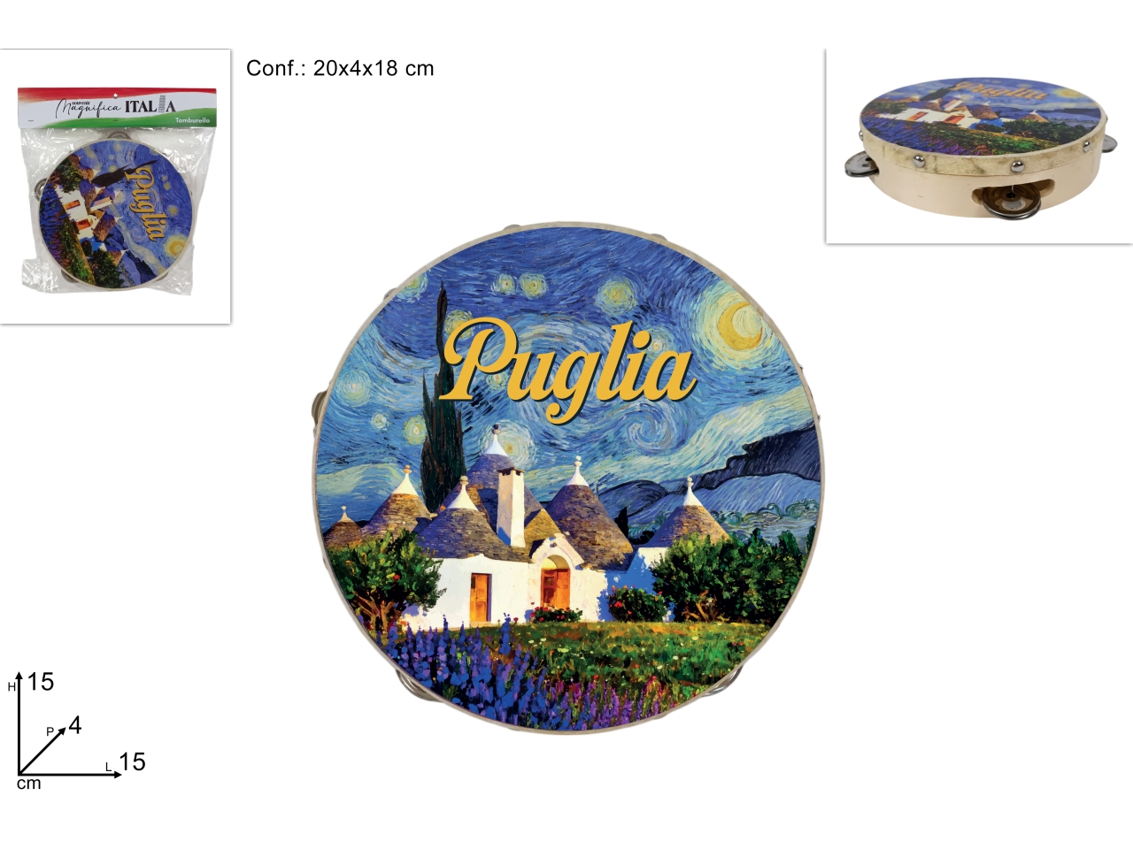 TAMBURELLO 15CM PUGLIA DEV25015191 TAMBURELLO 15CM PUGLIA DEV25015191
