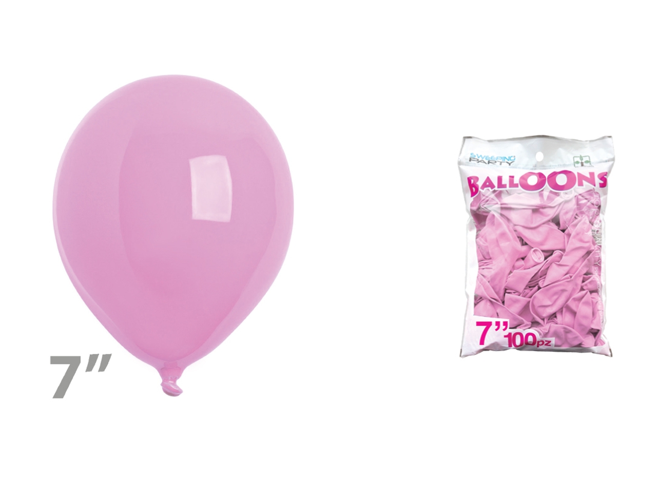 PALLONE 7 POLLICI ROSA SET DA 100 PALLONI 1650